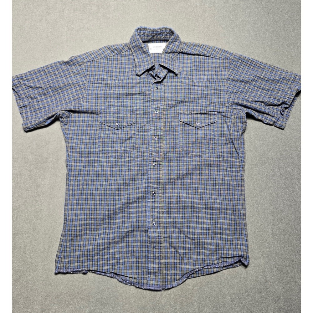 Wrangler Rugged Wear Plaid Western‎ Short Sleeve Button Down Shirt Size Large